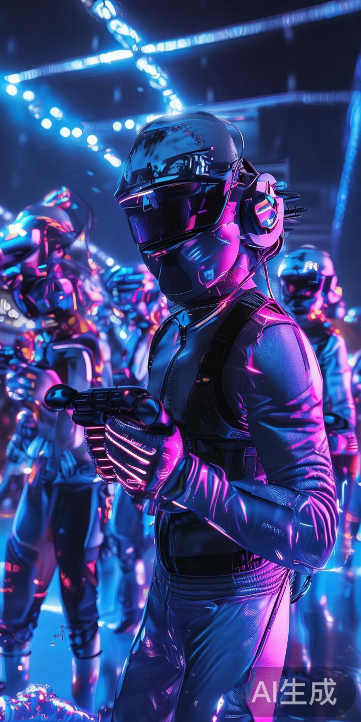 虚拟竞技的科技支撑
以虚拟现实技术为例，头戴式显